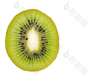 成熟的多汁的猕猴桃水果特写镜头减少白色孤立的背景成熟的多汁的猕猴桃水果特写镜头部分