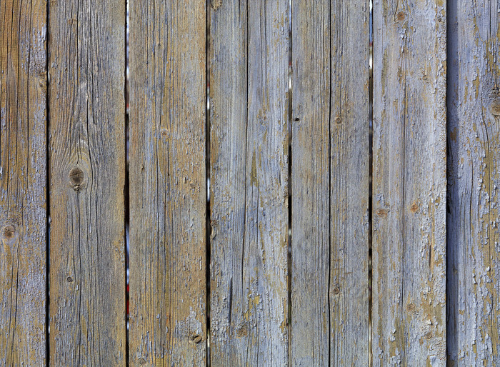 饱经风霜的老灰色的木栅栏与剥油漆和生锈的指甲纹理饱经风霜的老灰色的木栅栏