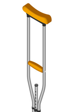 金属拐杖图标等角金属拐杖向量图标为网络设计孤立的白色背景金属拐杖图标等角风格