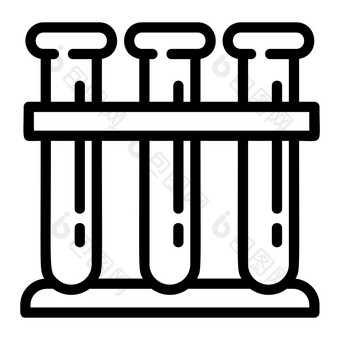 测试管图标大纲测试管向量图标为网络设计孤立的白色背景测试管图标大纲风格