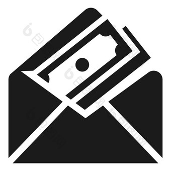 钱信封图标简单的插图钱信封向量图标为网络设计孤立的白色背景钱信封图标简单的风格