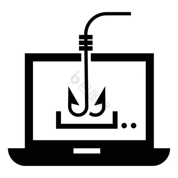 电脑网络钓鱼图标的插图电脑网络钓鱼向量图图片