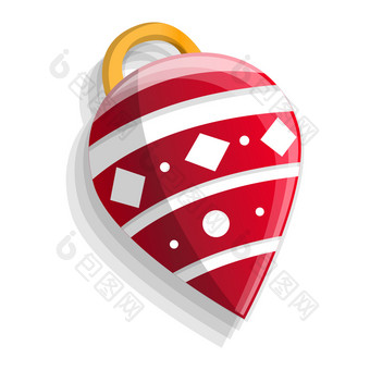 圣诞节树锥玩具图标卡通圣诞节树锥玩具向量图标为网络设计孤立的白色背景圣诞节树锥玩具图标卡通风格