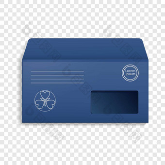蓝色的信封图标现实的插图蓝色的信封向量图标为网络设计蓝色的信封图标现实的风格