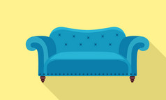 软古董沙发图标平插图软古董沙发向量图标为网络设计软古董沙发图标平风格