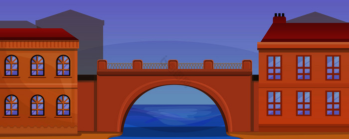 城市桥横幅插图城市桥向量横幅为网络城市桥图片