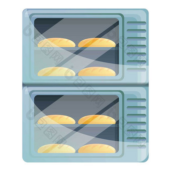 面包烹饪烤箱图标卡通面包烹饪烤箱向量图标为网络设计孤立的白色背景面包烹饪烤箱图标卡通风格