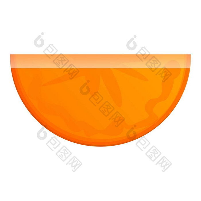 新鲜的胡萝卜片图标卡通新鲜的胡萝卜片向量图标为网络设计孤立的白色背景新鲜的胡萝卜片图标卡通风格