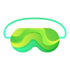 绿色睡觉面具图标卡通绿色睡觉面具向量图标为网络设计孤立的白色背景绿色睡觉面具图标卡通风格