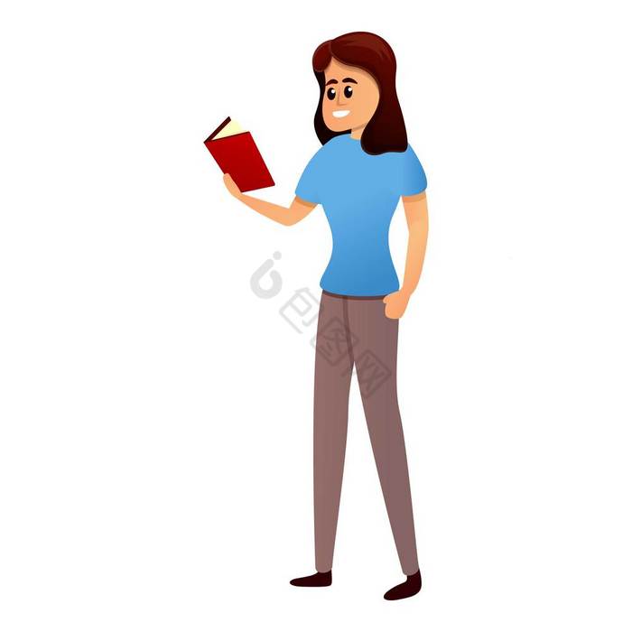 学生女孩读书图标学生女孩读书向量图标为网