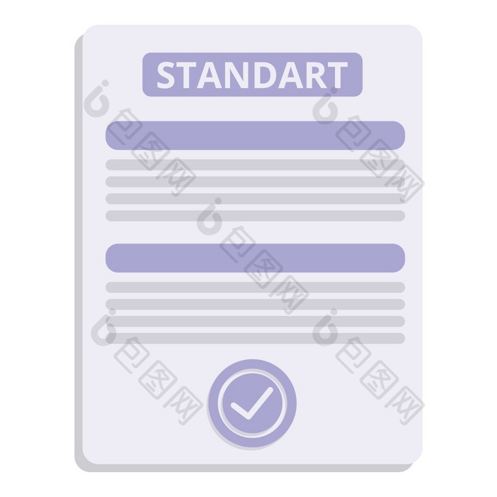 认证标准图标卡通认证标准向量图标为网络设计孤立的白色背景认证标准图标卡通风格