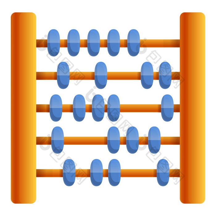 童年算盘图标卡通童年算盘向量图标为网络设计孤立的白色背景童年算盘图标卡通风格