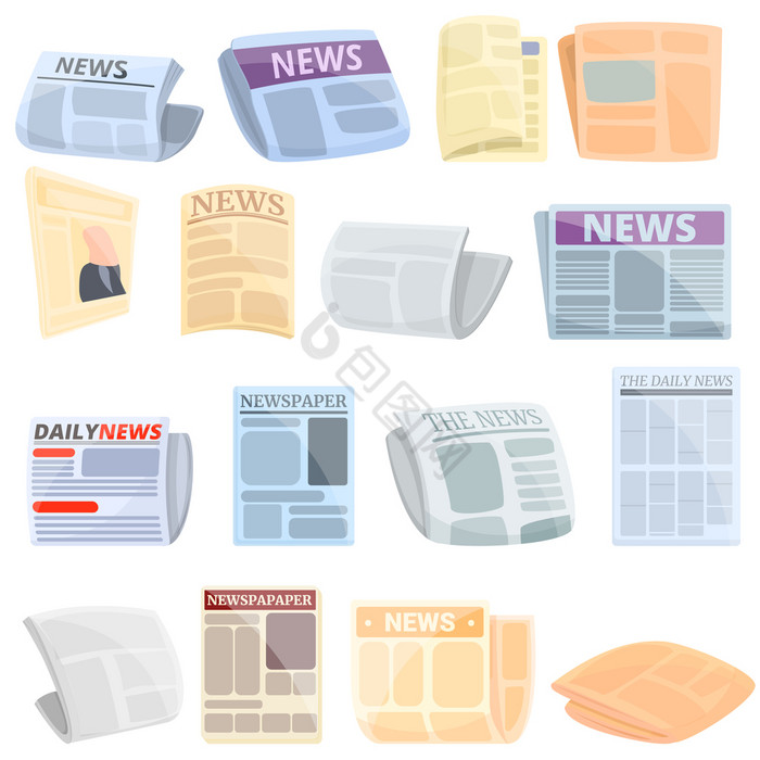 报纸图标集集报纸向量图标为网络报纸图标集图片