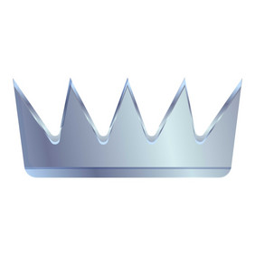 银皇冠排名图标卡通银皇冠排名向量图标为网络设计孤立的白色背景银皇冠排名图标卡通风格