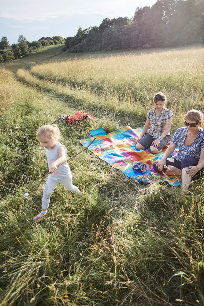 家庭支出时间在一起草地关闭自然烤棉花糖在篝火父母和孩子们坐着毯子草坦诚的人真正的时刻真实的的情况下