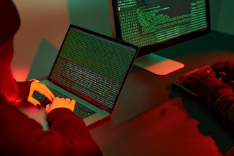 匿名人使用电脑和编程打破代码<strong>网络安全</strong>威胁互联网和<strong>网络安全</strong>访问私人信息匿名黑客使用技术访问密码和加密数据<strong>网络</strong>攻击