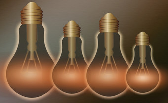 现实的彩色的古董光灯泡的想法标志解决方案思考概念现实的和彩色的古董发光的光灯泡透明的集与包括灯阁楼风格插图平图形设计的想法标志解决方案思考概念