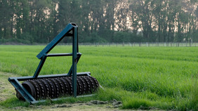 农业机械荷兰草地的夏天