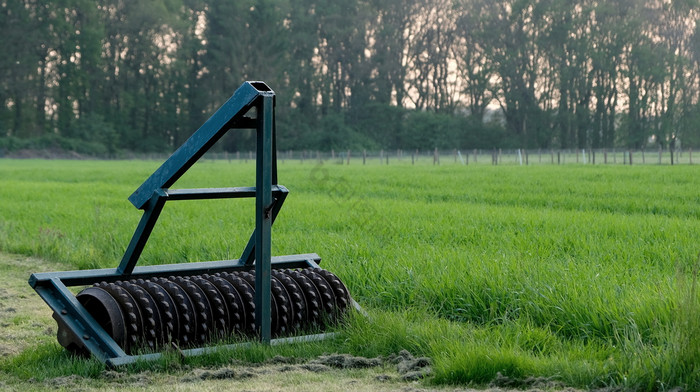 农业机械荷兰草地的夏天图片