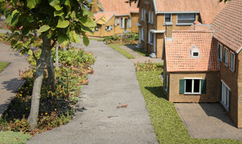 微型村与房子和人Madurodam的荷兰微型村与房子和人