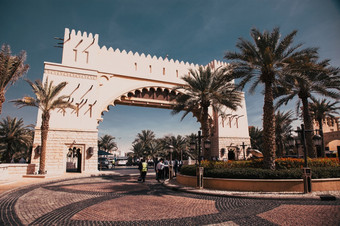 迪拜阿联酋2月视图迪拜塔阿拉伯的世界只有七个星星fotel见过从麦地那朱美拉麦地那奢侈品度假胜地哪一个包括酒店和露天市场推广使用在在赫卡