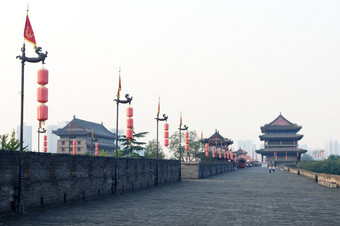 的著名的古老的城市墙咸阳中国
