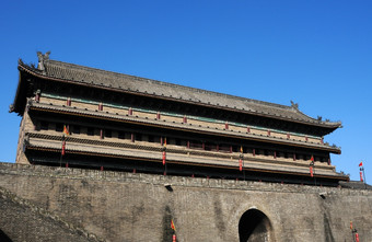 具有里程碑意义的的著名的古老的城市墙咸阳中国