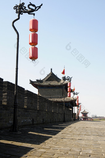 具有里程碑意义的的著名的古老的城市墙咸阳中国