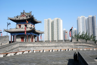 具有里程碑<strong>意义</strong>的的著名的古老的城市墙咸阳中国
