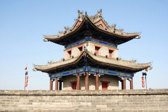具有里程碑<strong>意义</strong>的的著名的古老的城市墙咸阳中国