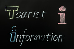 旅游信息写与粉笔黑板上