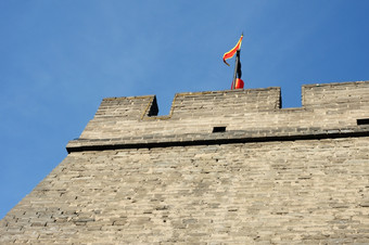 具有里程碑意义的细节的历史城市墙咸阳中国