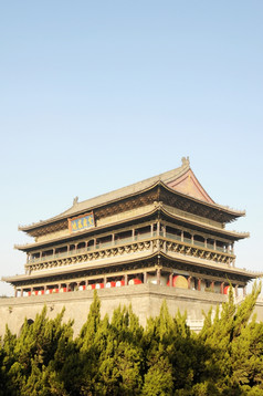 具有里程碑意义的的著名的古老的鼓塔咸阳中国