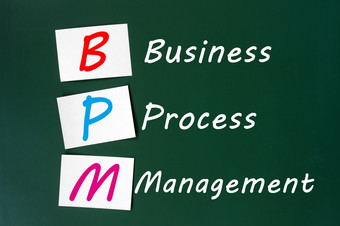 首字母<strong>缩写</strong>BPM业务过程管理写绿色黑板