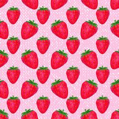 水彩无缝的纹理与草莓粉红色的背景手画模式设计与健康的浆果夏天水果插图水彩无缝的纹理与草莓粉红色的背景手画模式设计与健康的浆果夏天水果插图