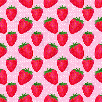 水彩无缝的纹理与草莓粉红色的背景手画模式设计与健康的浆果夏天水果插图水彩无缝的纹理与草莓粉红色的背景手画模式设计与健康的浆果夏天水果插图