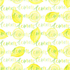水彩柠檬无缝的模式与书法明亮的背景为菜单设计柠檬水包装水彩柠檬无缝的模式与书法明亮的背景为菜单设计柠檬水包装