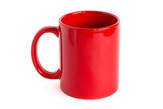 红色的茶杯子孤立的白色背景