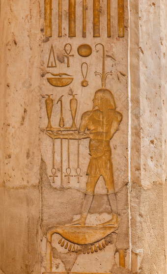 埃及图纸和hyerogliphs的列哈特谢普苏特寺庙关闭埃及图纸和hyerogliphs关闭