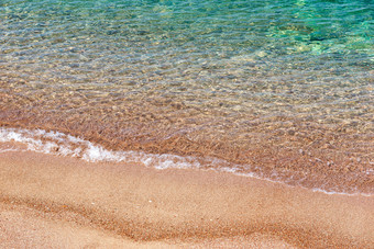 前视图清晰的水域亚得里亚海海和海滩黑山共和国清晰的亚得里亚海海