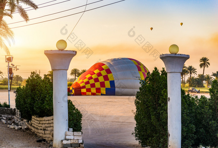 空气气球说谎的地面站卢克索埃及空气气球卢克索