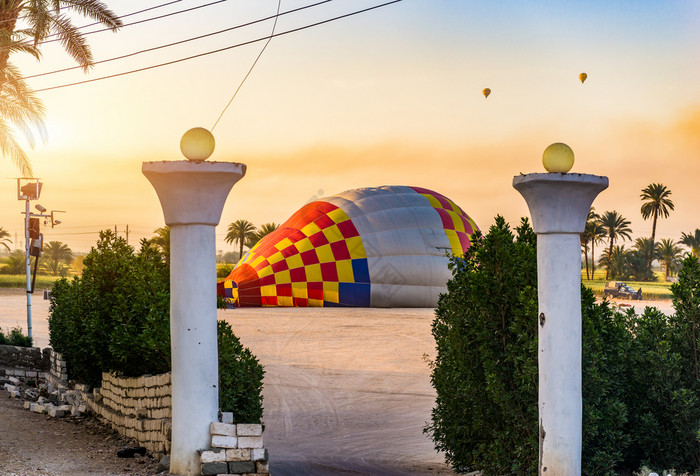 空气气球说谎的地面站卢克索埃及空气气球卢