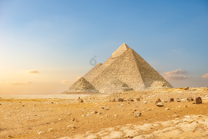 古老的金字塔沙漠开罗日落古老的金字塔开罗