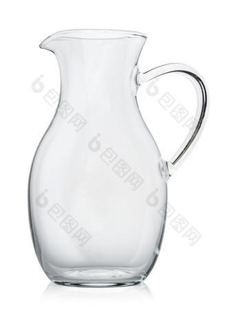 空玻璃玻璃水瓶孤立的白色背景空玻璃玻璃水瓶