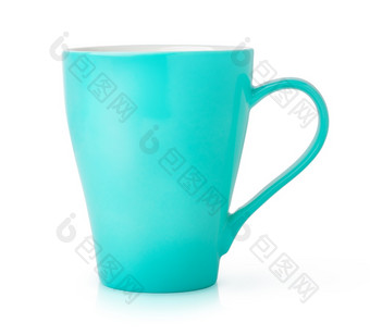 绿松石茶杯孤立的白色背景绿松石茶杯
