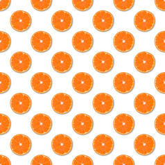 新鲜的橙色橘子片无缝的模式关闭柑橘类水果背景工作室摄影