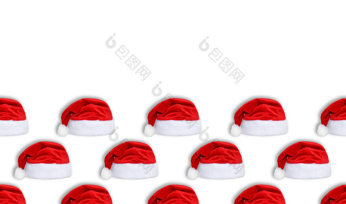 圣诞老人老人红色的他孤立的白色背景红色的圣诞节他帽无缝的新一年模式复制空间长海报圣诞老人老人红色的他孤立的白色背景红色的圣诞节他帽无缝的新一年模式