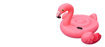 游泳池玩具形状粉红色的火烈鸟孤立的白色火烈鸟充气减少出白色游泳池玩具形状粉红色的火烈鸟孤立的白色