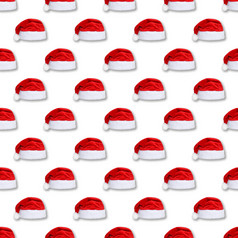 圣诞老人老人红色的他孤立的白色背景红色的圣诞节他帽无缝的新一年模式圣诞老人老人红色的他孤立的白色背景红色的圣诞节他帽无缝的模式