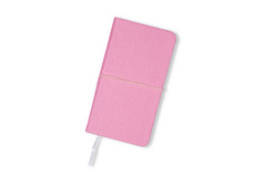 粉红色的关闭笔记本模型孤立的白色背景前视图模拟粉红色的关闭笔记本模型孤立的白色背景前视图模拟